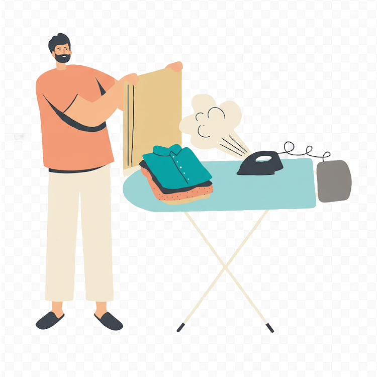 Persona planchando ropa